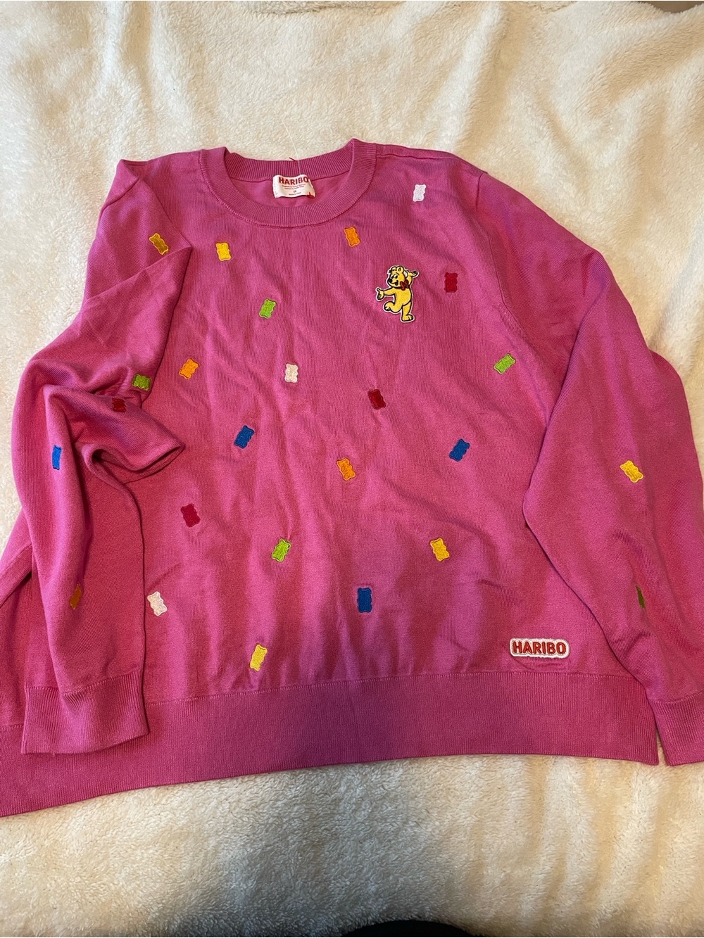 HARIBO women’s Pink Gummy Bear Sweater